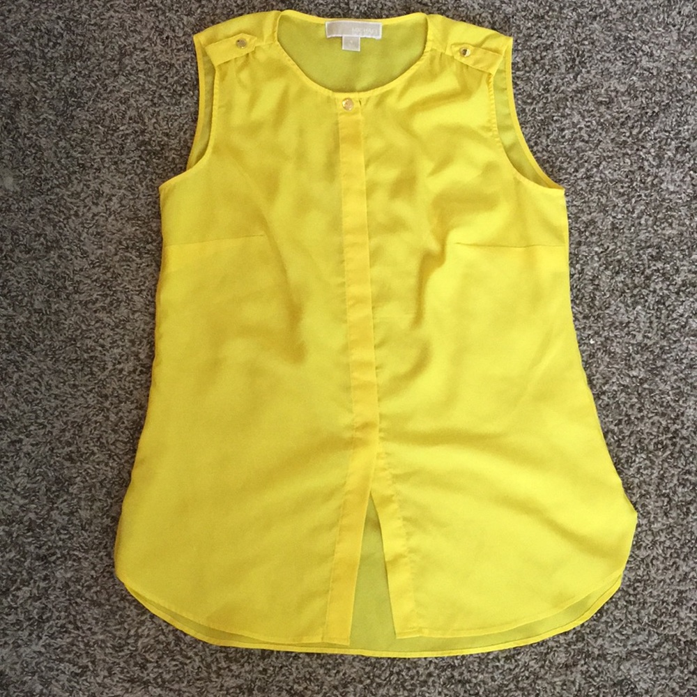Michael Kors bright yellow sleeveless top